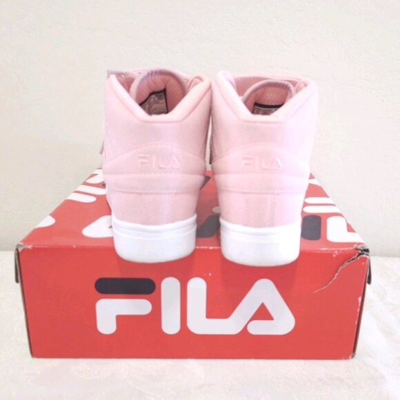 Womens FILA VULC 13 ARES Distress High Top Sneakers Shoes 7.5 7 1/2 CRBL LT Pink - Picture 10 of 12
